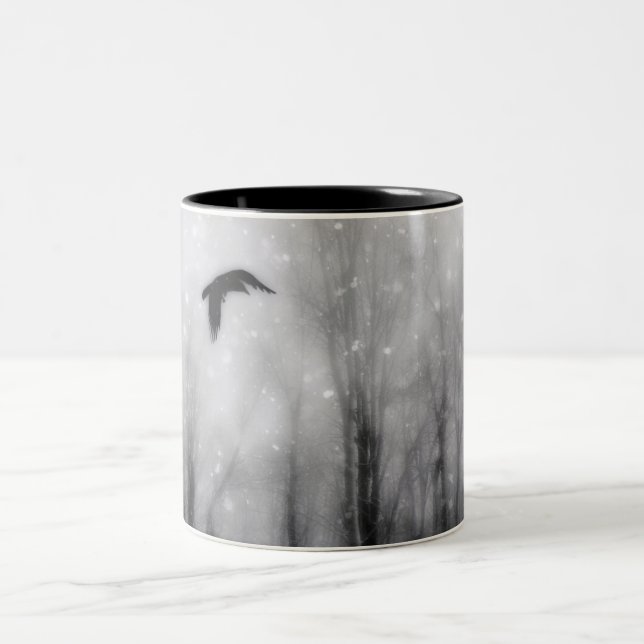 The Winter Forest Snow Two-Tone Coffee Mug (Center)
