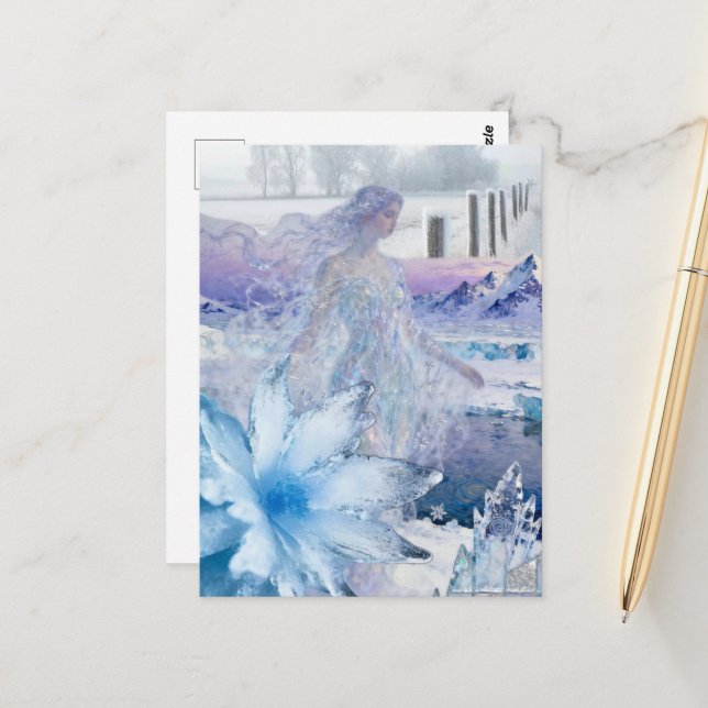 The winter Goddess Snow and Ice Postcard (Front/Back In Situ)