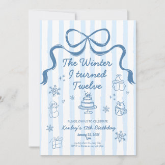 The Winter I turned 12 Birthday Invitation