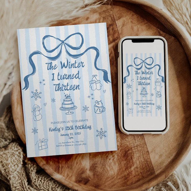 The Winter I turned 13 Birthday Invitation (Creator Uploaded)