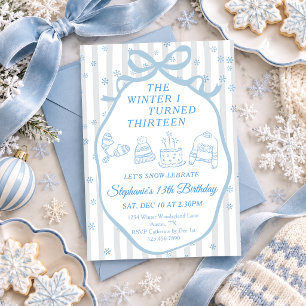 The Winter I Turned Thirteen Girl 13th Birthday Invitation