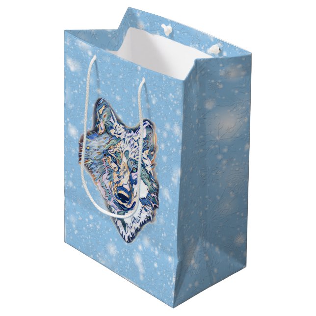 The Winter Wolf    Medium Gift Bag (Front Angled)