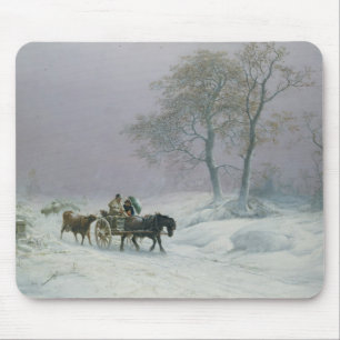 The wintry road to market mouse pad