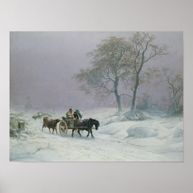 The wintry road to market poster (Front)