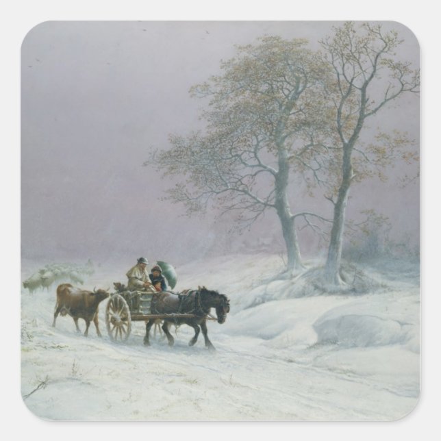 The wintry road to market square sticker (Front)