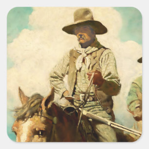 The Wiry Marshall Western Art by NC Wyeth Square Sticker