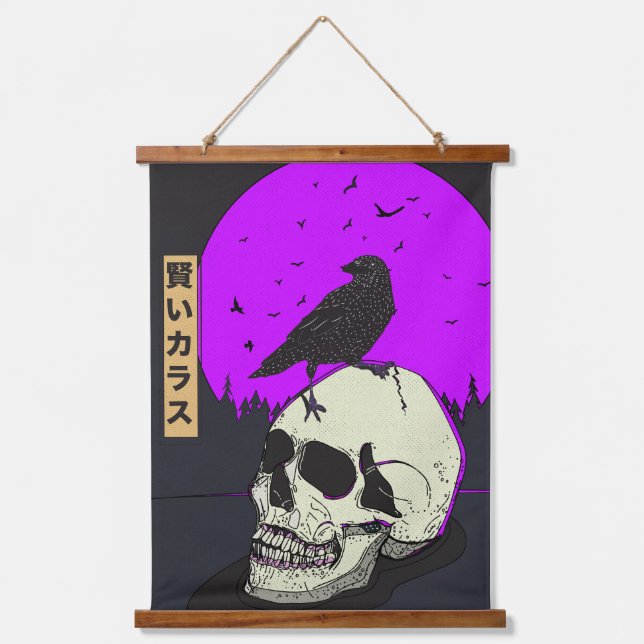 The Wise Crow Hanging Tapestry (Front)