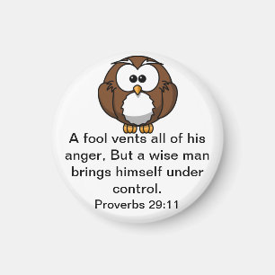 The Wise Owl - Proverbs 29:11 Magnet