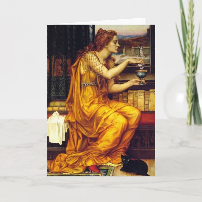 The Witch and a Black Cat Card (Front)