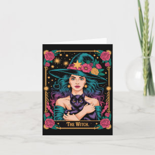 The Witch Card Halloween Gothic Witchy Vibes Black