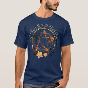 The Witch Cat And Castle Halloween Im Too Cute To T-Shirt