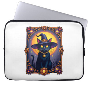 The Witch Cat Tarot Card Halloween Vintage Gothic Laptop Sleeve
