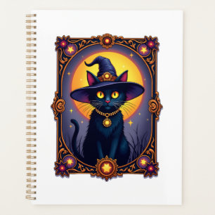 The Witch Cat Tarot Card Halloween Vintage Gothic Planner