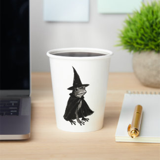 The Witch Frog – Ink Brush Halloween Design on Paper Cups