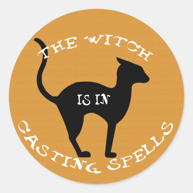 The Witch Is In Classic Round Sticker (Front)