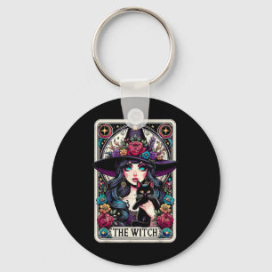 The Witch Tarot Card Halloween Gothic Witchy Vibes Key Ring
