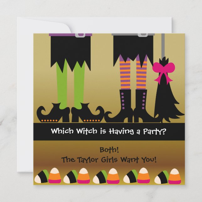 The Witches Halloween Birthday Party Invite (Front)