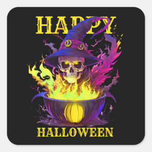 The Witches Skull Square Sticker