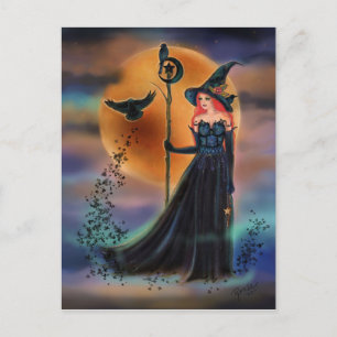 The witching hour witch by Renee Lavoie Postcard