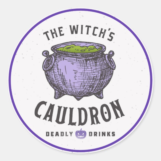 The Witch's Cauldron Classic Round Sticker (Front)