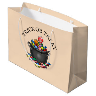 The witch's cauldron for Halloween Large Gift Bag