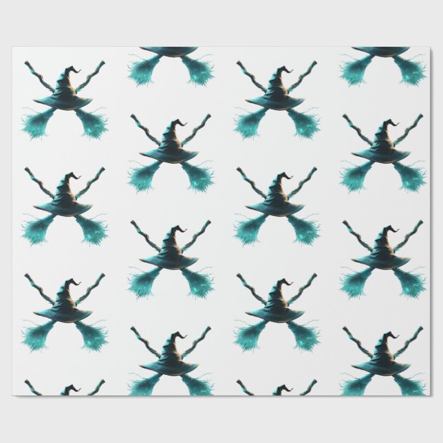 The Witch's Cross White Background Wrapping Paper (Flat)