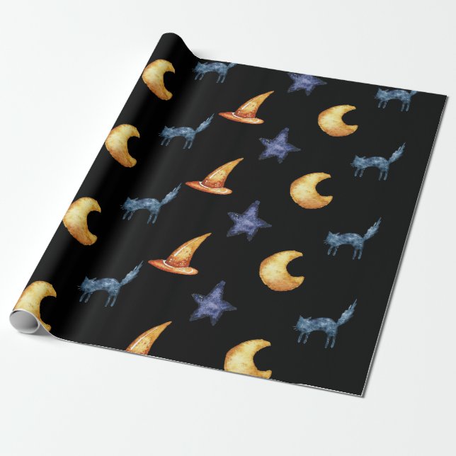 "The Witch's Familiar" Wrapping Paper (Unrolled)