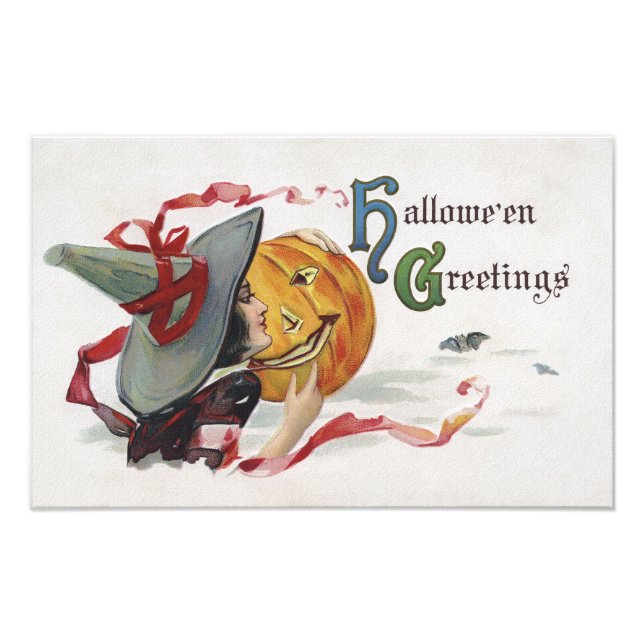 The Witch's Kiss: a Jack o Lantern on Halloween Photo Print (Front)