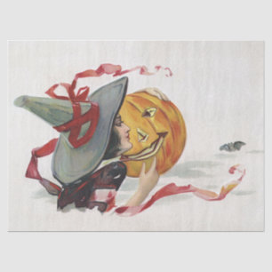 The Witch's Kiss: a Jack o Lantern on Halloween Tissue Paper