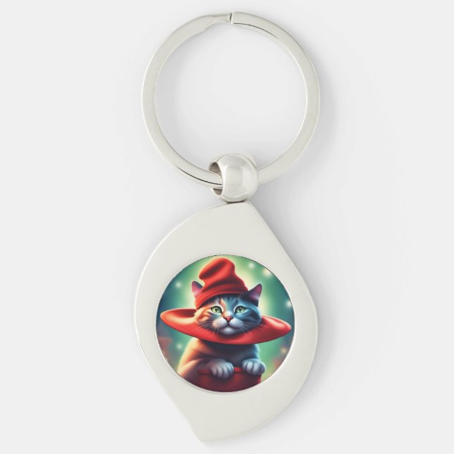 the wizard cat key ring (Front)