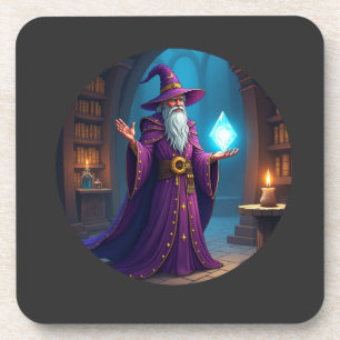 The Wizard Consults His Magic Crystal Coaster