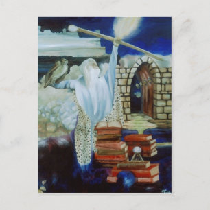 The Wizard Lighting the Night Sky with Power Postcard