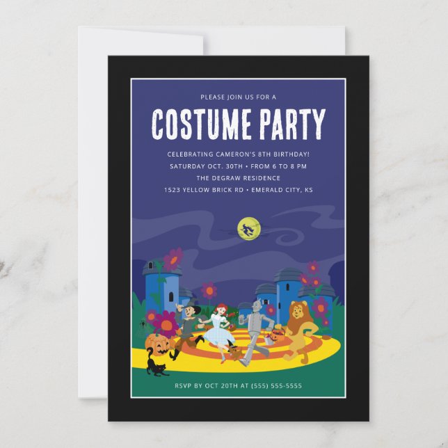 The Wizard of Oz Costume Birthday Party  Invitation (Front)