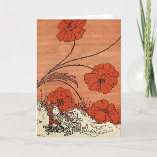 The Wizard of Oz Dorothy and Toto in the Poppy Fie Card (Front)