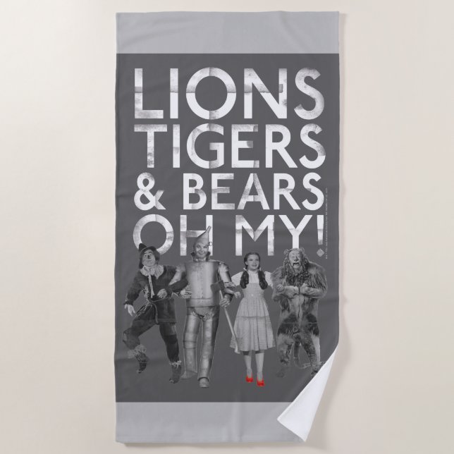 The Wizard Of Oz™ | Lions Tigers & Bears Oh My! Beach Towel (Front)