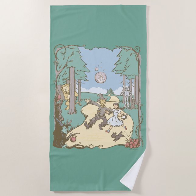 The Wizard Of Oz™ | Storybook Yellow Brick Road Beach Towel (Front)