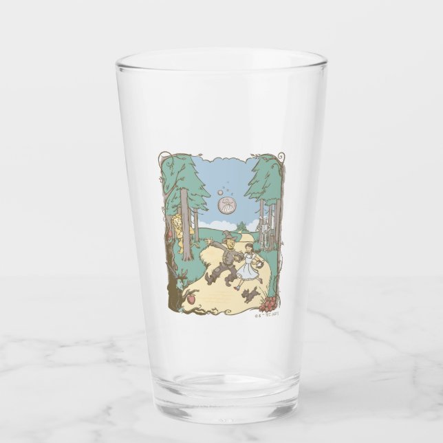 The Wizard Of Oz™ | Storybook Yellow Brick Road Glass (Front)