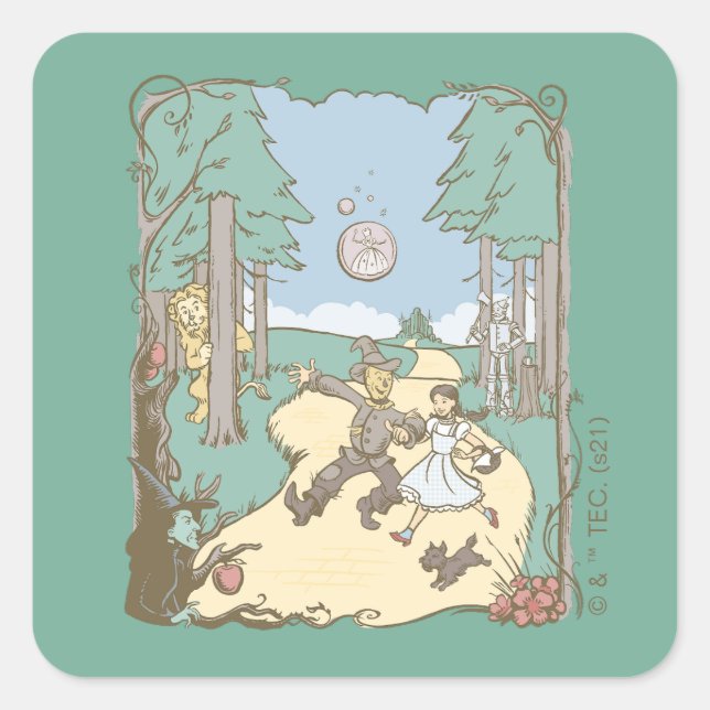 The Wizard Of Oz™ | Storybook Yellow Brick Road Square Sticker (Front)