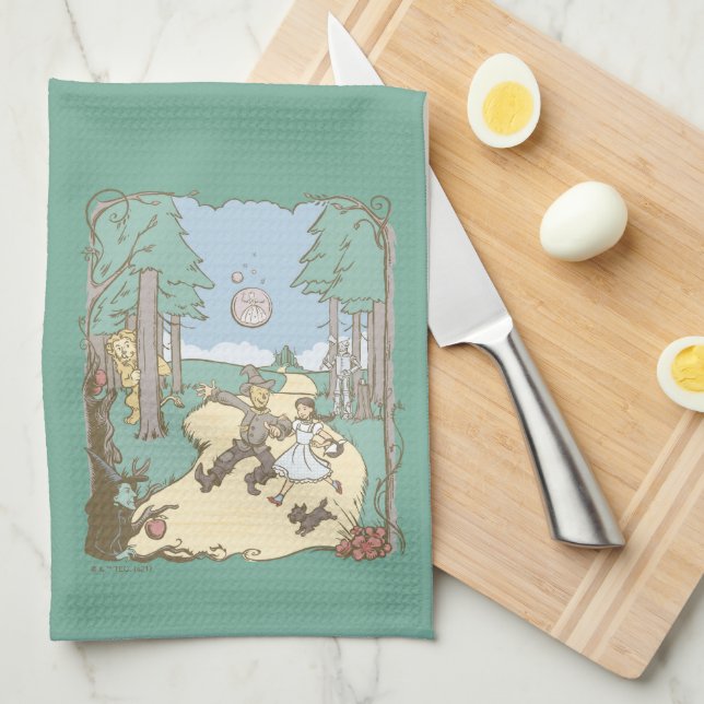 The Wizard Of Oz™ | Storybook Yellow Brick Road Tea Towel (Quarter Fold)