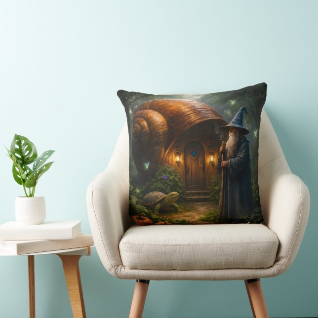 The wizard of the Shell fantasy snail accent throw Cushion (Chair)