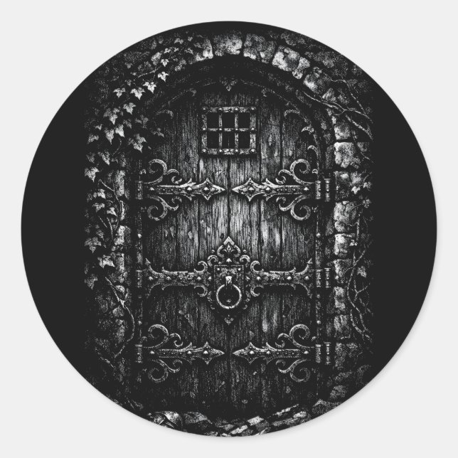 The Wizard’s Door — by BurnsInHell Classic Round Sticker (Front)