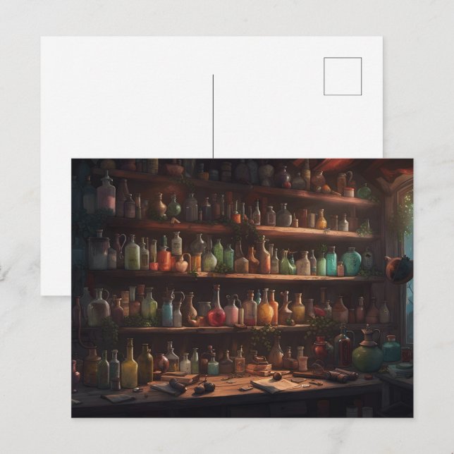 The Wizards Apothecary | Digital Art Postcard (Front/Back)