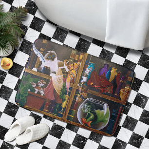 The Wizards Fantasy Library Bath Mat