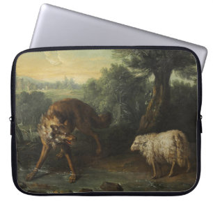 The Wolf and the Lamb (by Jean-Baptiste Oudry) Laptop Sleeve