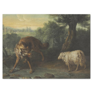 The Wolf and the Lamb (by Jean-Baptiste Oudry) Tissue Paper