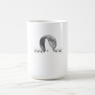 the wolf`s cry under the full moon coffee mug