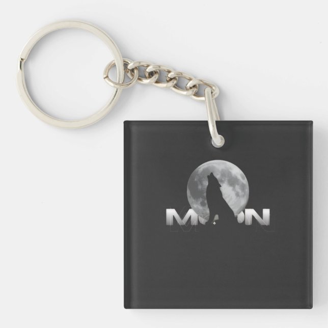 the wolf`s cry under the full moon key ring (Front)