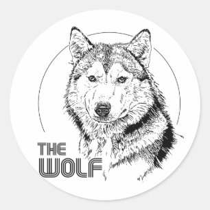 THE WOLF VINTAGE CLASSIC ROUND STICKER