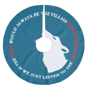 The wolf would always be the villain brushed polyester tree skirt