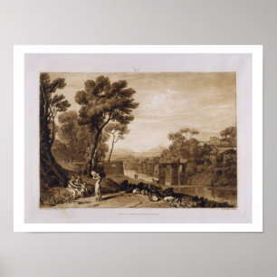 The Woman and Tambourine, engraved by Charles Turn Poster